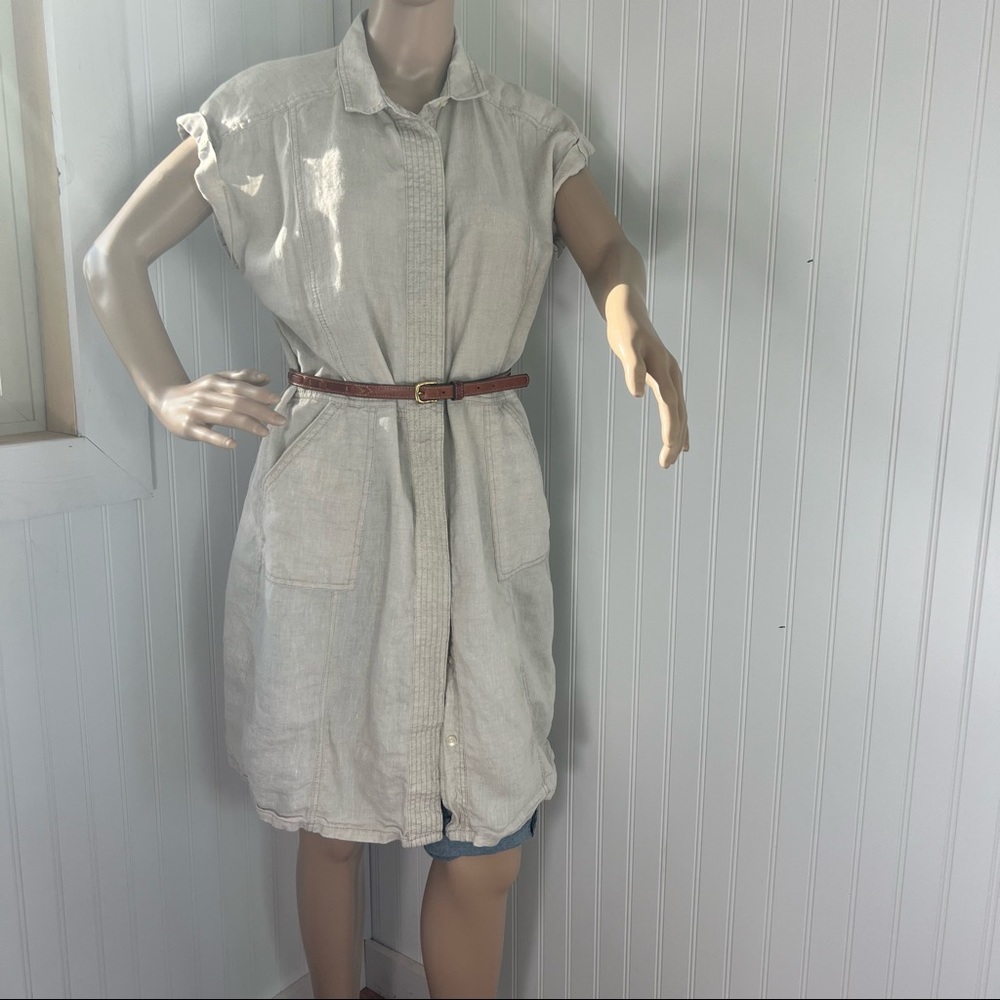 Caslon Pure Linen Shirt Dress Medium - Picture 8 of 12